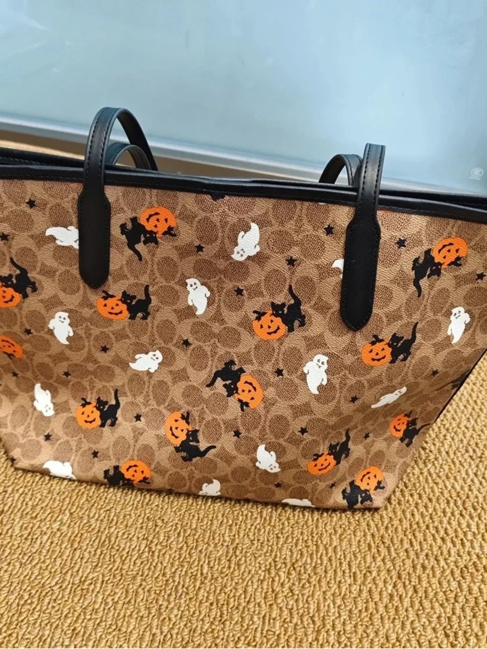 Coach tote straps background